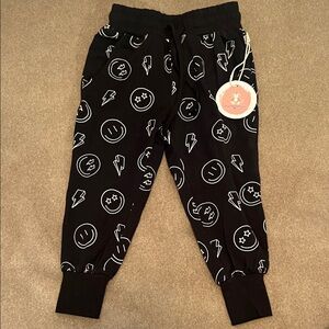Kids Black Jogger Pants with Fun Print